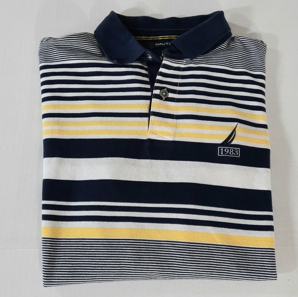 Nautica Colorblock Striped Polo Shirt - Picture 7 of 7